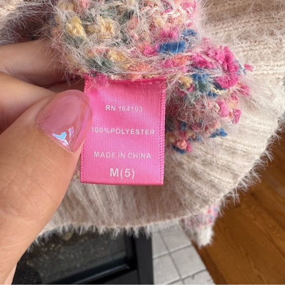 NWT Say What Pink Fuzzy Sweater Size 5 - Picture 5 of 5
